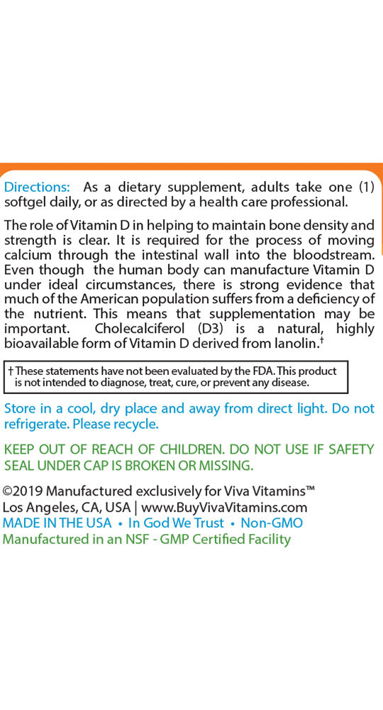 Vitamin D3 (2,000 IU)