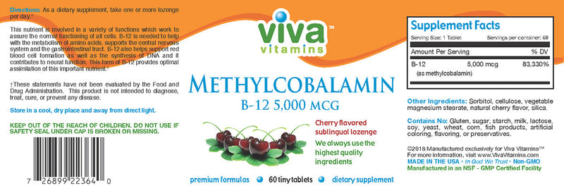 B-12 Methycobalamin 5000mcg